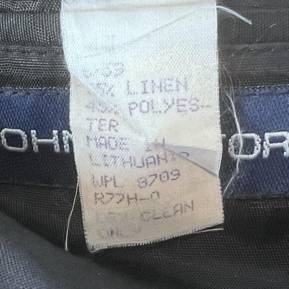 John Ashford Mens Classic Sport Coat Blazer 3 Button Black Linen Poly Blend 42R - Picture 5 of 13